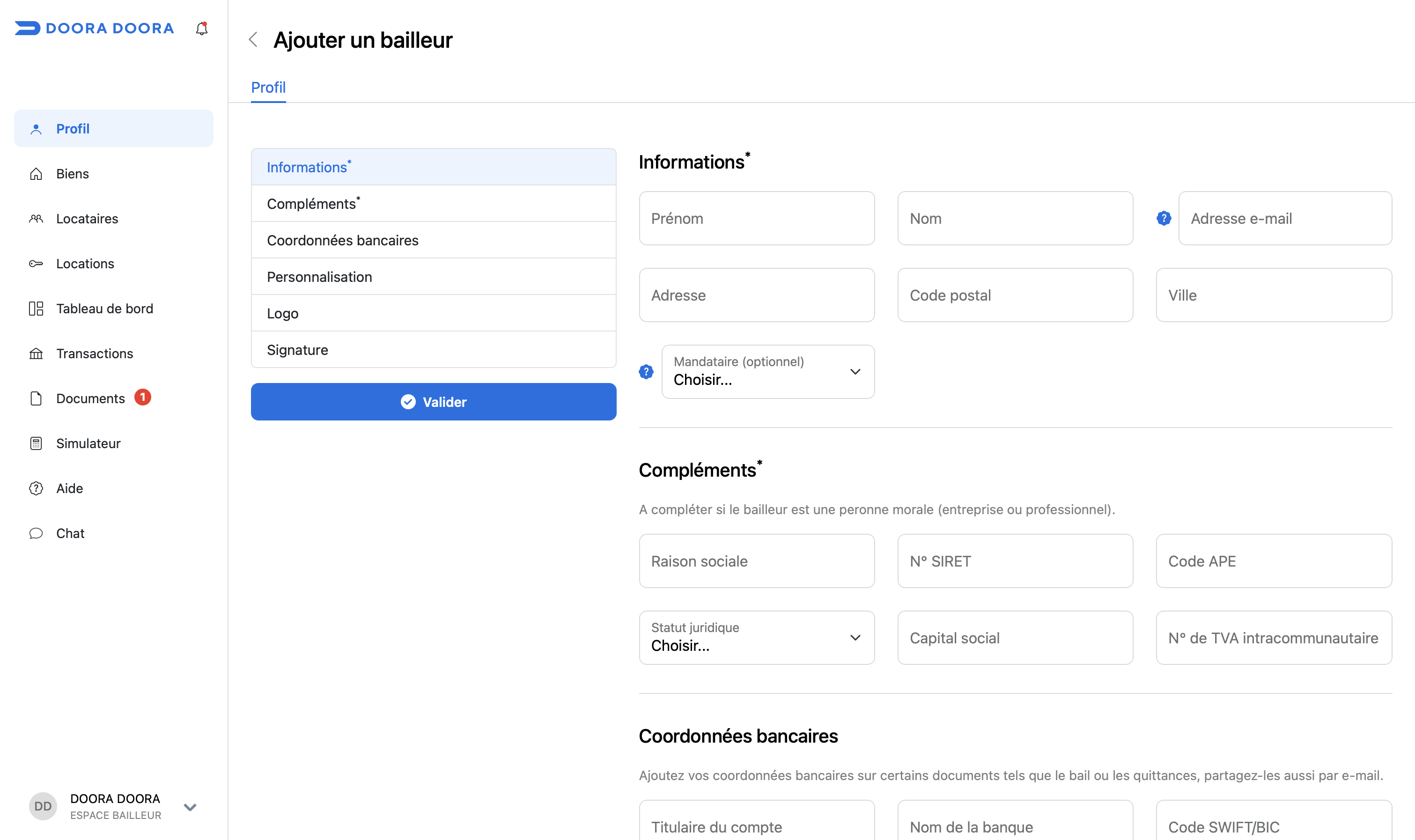 ajouter proprietaire bailleur DOORA DOORA